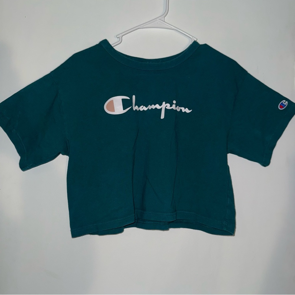 Champion Teal Crop Top Size Small